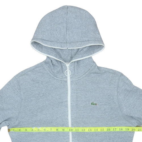 Lacoste Live Mens Grey Full Zip Cotton Hoodie Size S