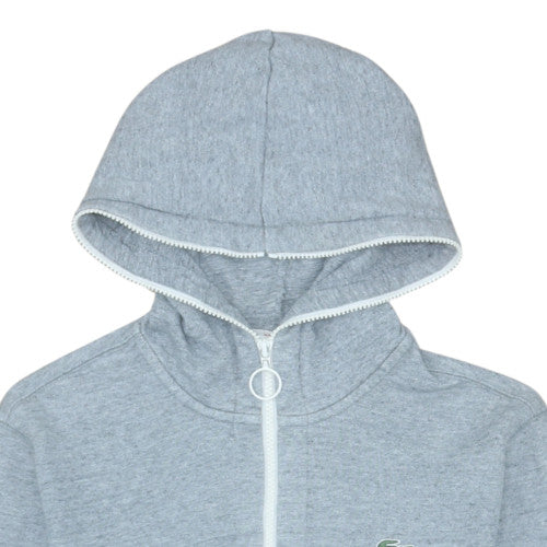 Lacoste Live Mens Grey Full Zip Cotton Hoodie Size S