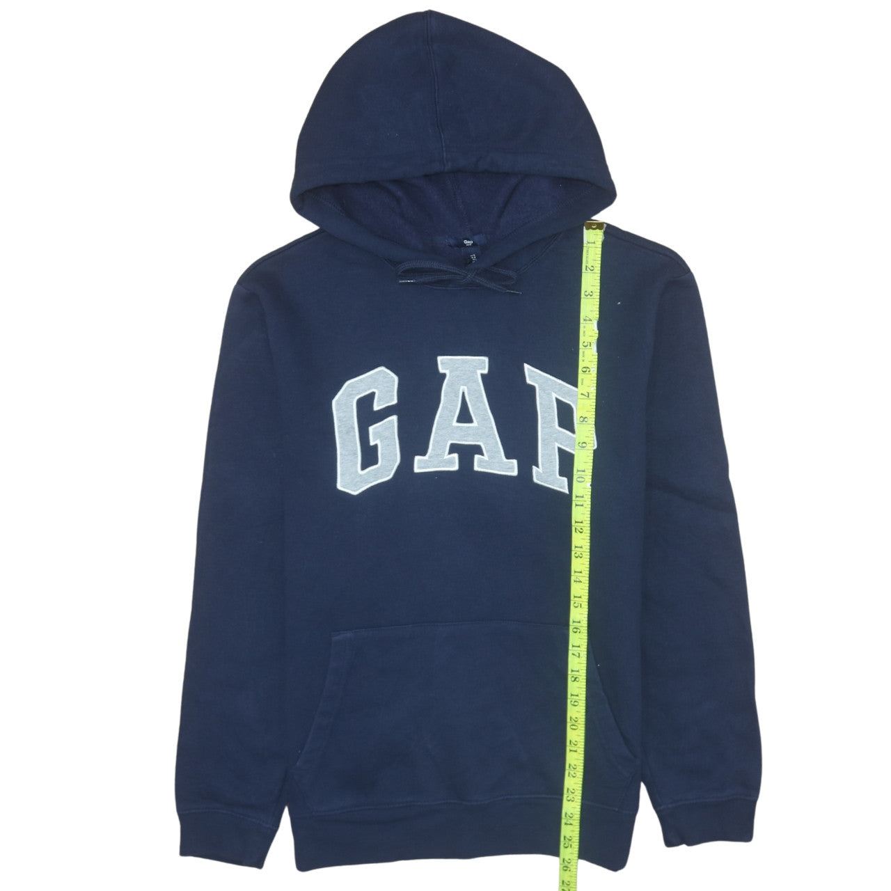 GAP Men's Blue Pullover Hoodie Small Fleece Logo Sweatshirt