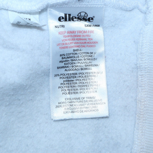 Ellesse Mens Grey Pullover Hoodie L Logo Sports Fleece Sweatshirt