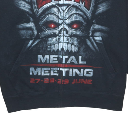 Fruit of the Loom Men's Black Graspop Metal Meeting 2014 Half Zip Hoodie L