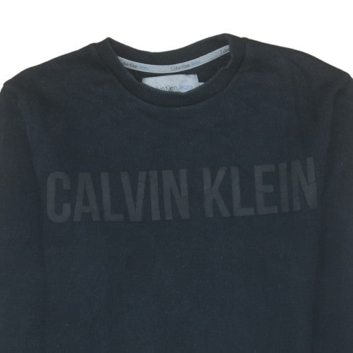 Calvin Klein Jeans Mens Black XS Crew Neck Sweatshirt Classic Logo