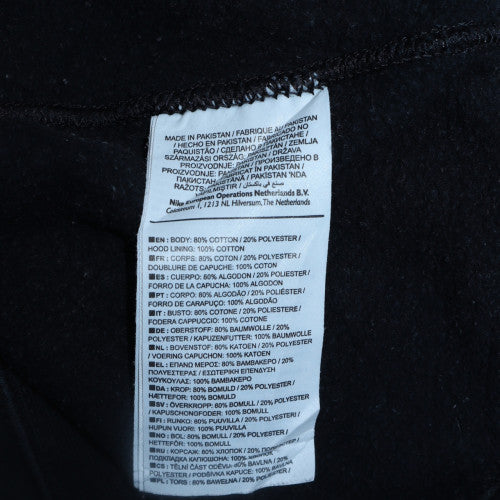 Nike Men's Black Full Zip Hoodie L Cotton Blend Logo Casual