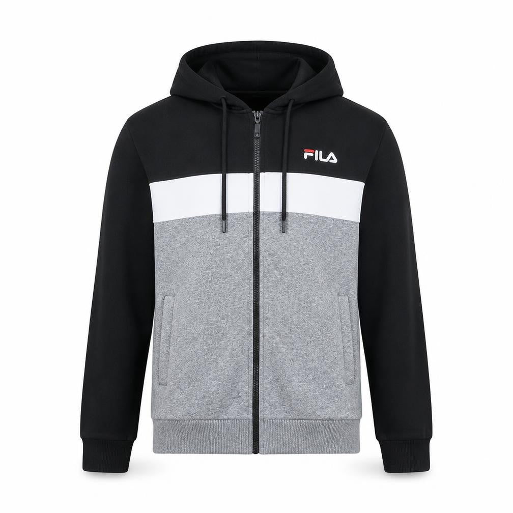 FILA Men's Black XS Full Zip Colour Block Hoodie