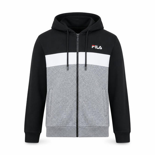 FILA Men's Black XS Full Zip Colour Block Hoodie