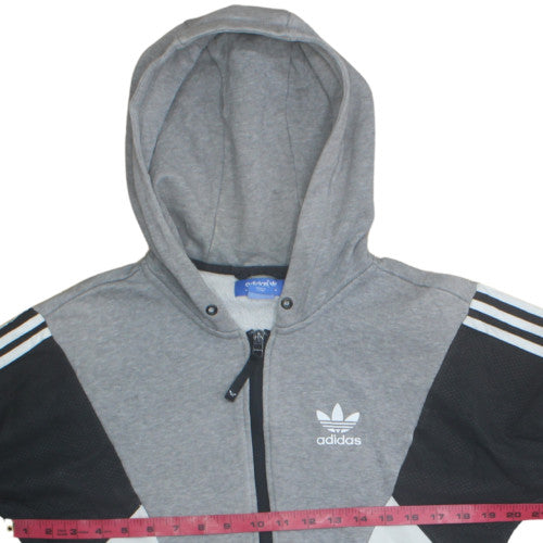 adidas Men’s Grey Full Zip Hoodie Size S Sports Fleece Sweatshirt