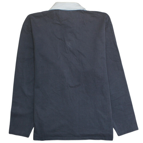 Hawkshead Men's Blue Long Sleeve Cotton Polo Shirt Size L