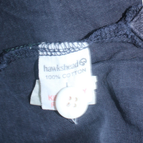 Hawkshead Men's Blue Long Sleeve Cotton Polo Shirt Size L