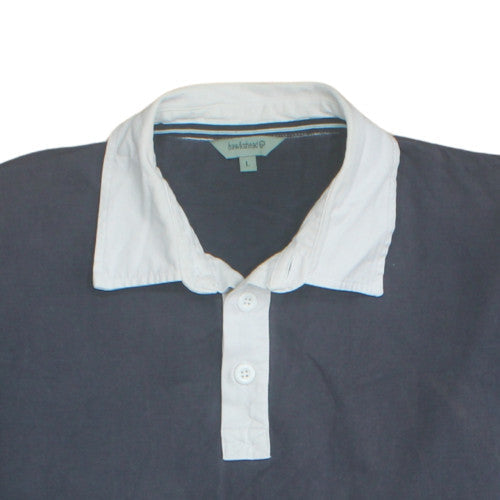 Hawkshead Men's Blue Long Sleeve Cotton Polo Shirt Size L