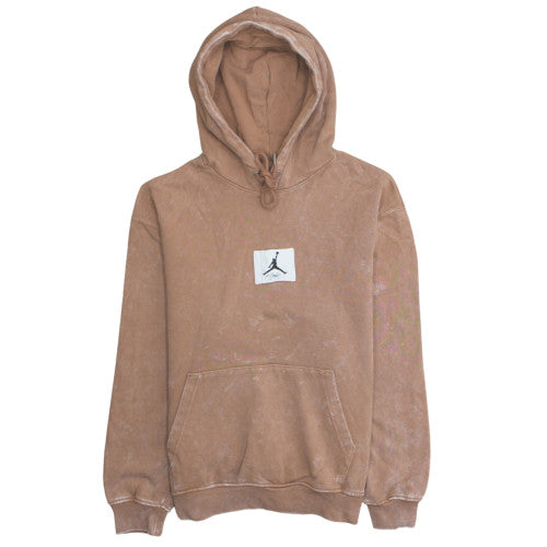 Jordan Women’s Brown Pullover Hoodie M Washed Cotton Blend Logo