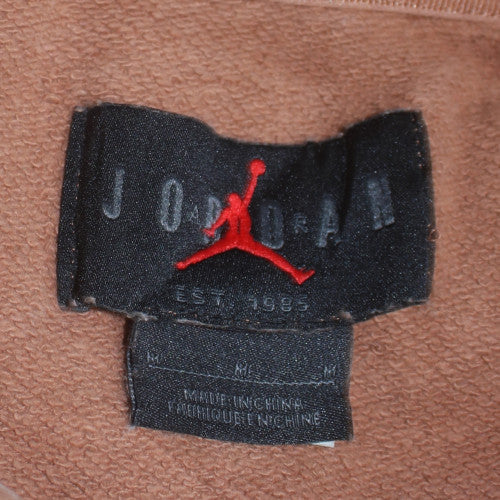 Jordan Women’s Brown Pullover Hoodie M Washed Cotton Blend Logo