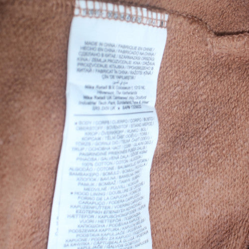 Jordan Women’s Brown Pullover Hoodie M Washed Cotton Blend Logo