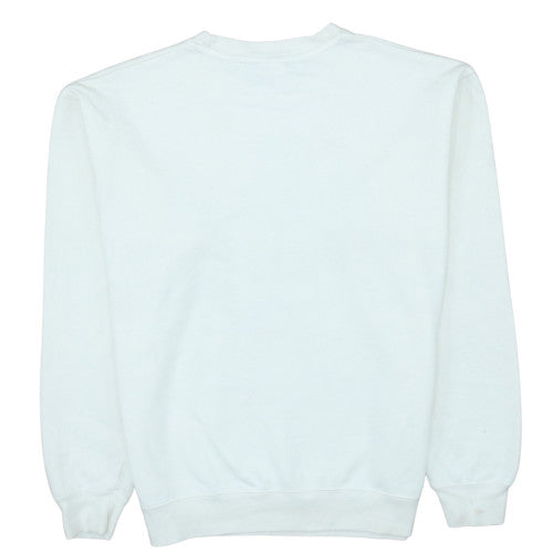 Disney Women's White Mickey Mouse Classic Crew Neck Sweatshirt Size S