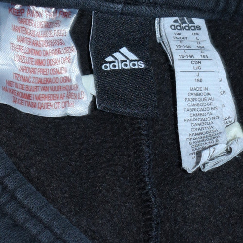 Adidas Boys Black Jogger Trousers 13-14 Years Fleece Lined Activewear