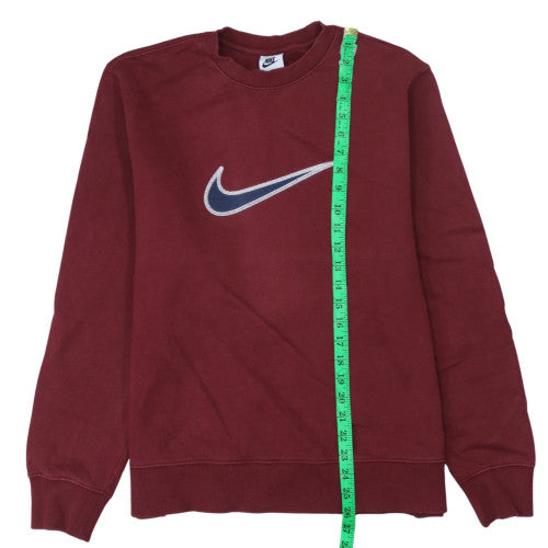 Nike Men's Red Embroidered Logo Crew Neck Sweatshirt Size L