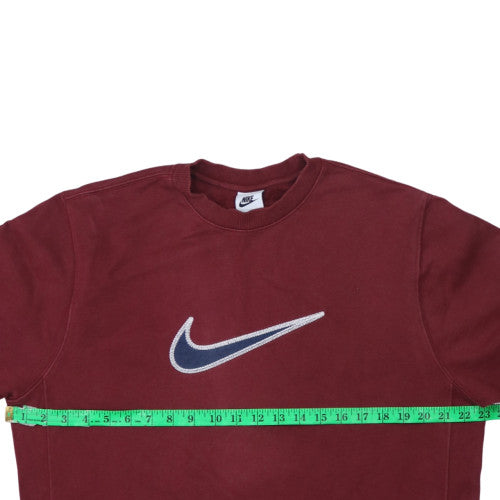 Nike Men's Red Embroidered Logo Crew Neck Sweatshirt Size L