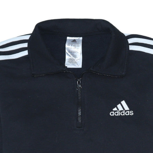 Adidas Women Black 1/4 Zip Sweatshirt Size M Classic Pullover Top
