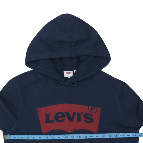 Levi's Men's Blue Pullover Hoodie L Logo Print Classic Style