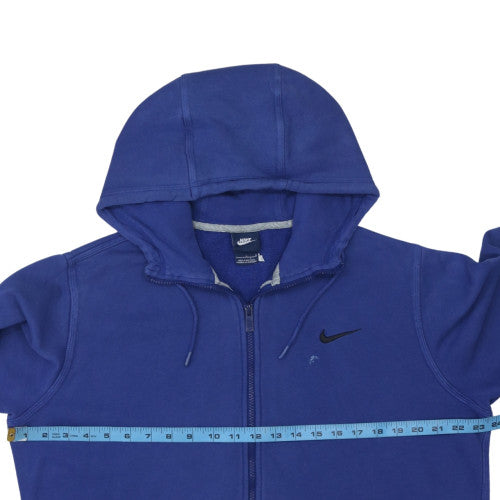 Nike Women Blue Full Zip Hoodie L Relaxed Fit Sweatshirt