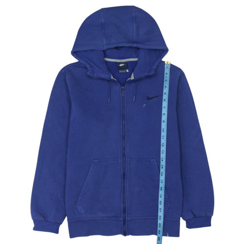 Nike Women Blue Full Zip Hoodie L Relaxed Fit Sweatshirt