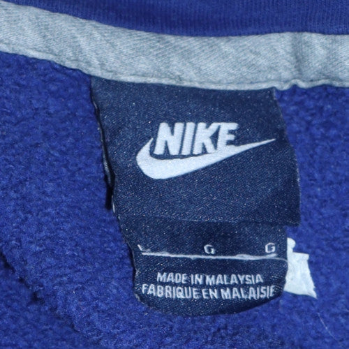 Nike Women Blue Full Zip Hoodie L Relaxed Fit Sweatshirt