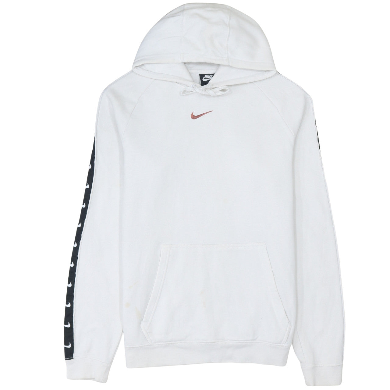 Nike Men White Pullover Hoodie Small Logo Sportswear
