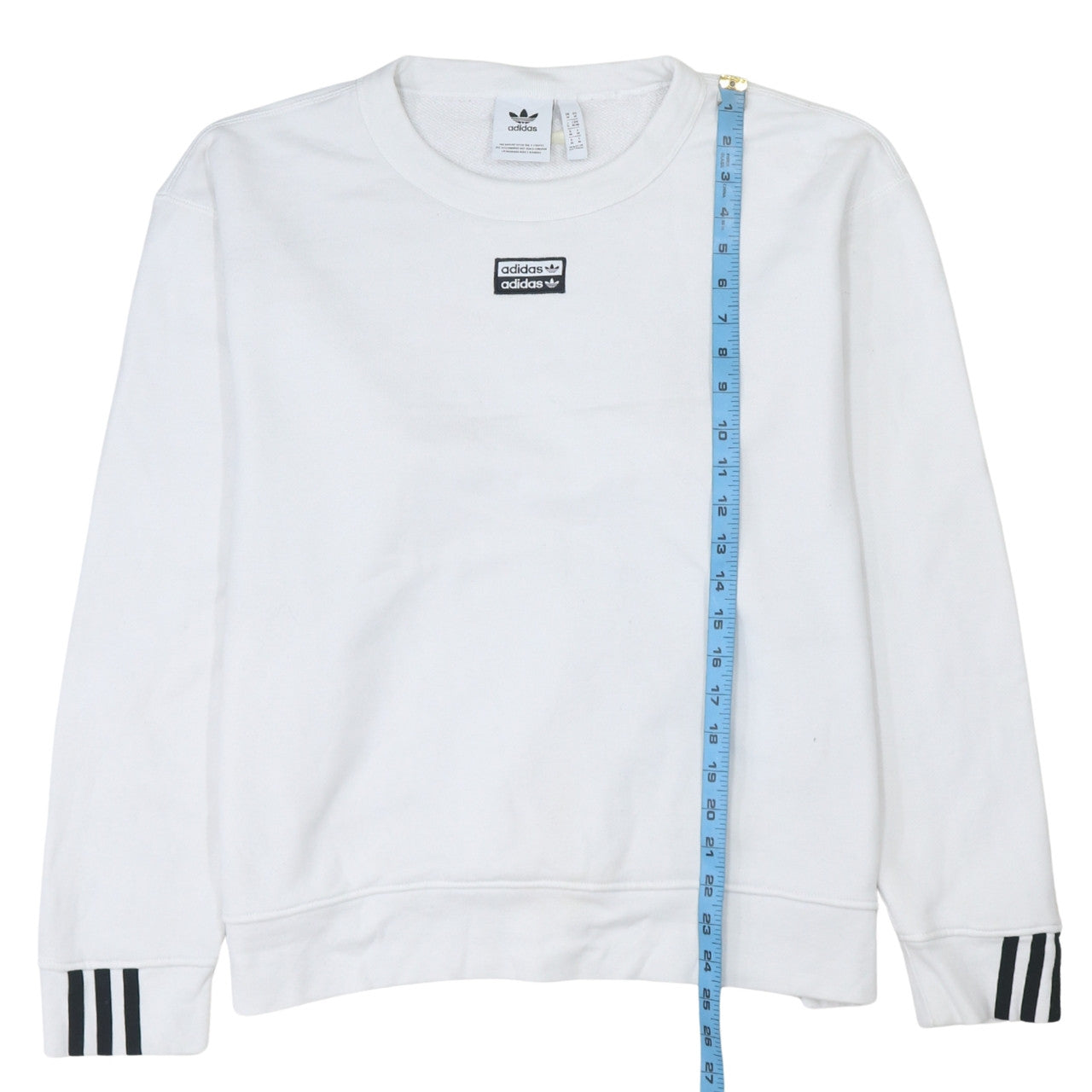 adidas Men's White Crew Neck Pullover Sweatshirt Size M Sportswear