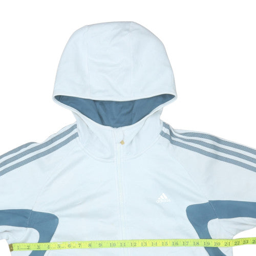 Adidas Men's White Full Zip Hoodie Size M Sports Fleece