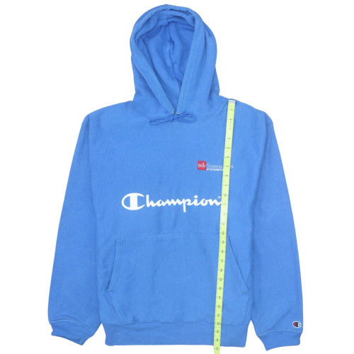 Champion Men's Blue Pullover Hoodie M Fleece Logo Sweatshirt