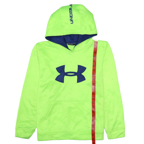 Under Armour Mens Lime Green Pullover Hoodie YLG Loose Fit Fleece