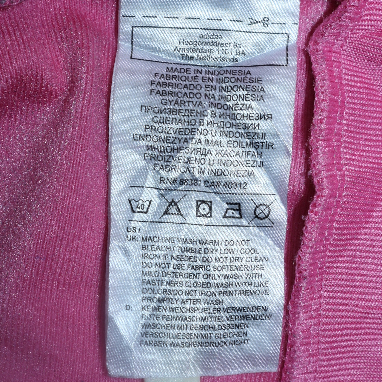 Adidas Women's Pink Full Zip Track Sweatshirt L Primeblue Polyester