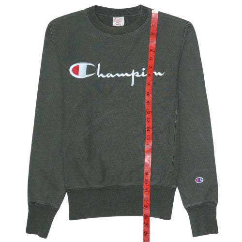 Champion Men's Green Small Reverse Weave Crew Neck Sweatshirt