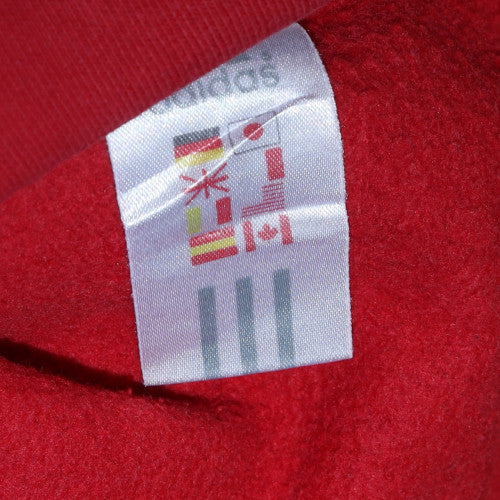 adidas Boys Red Pullover Sweatshirt 11-12 Years Logo Fleece Crew Neck