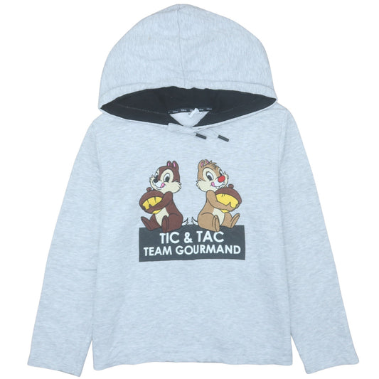 Disney Women Grey Chip and Dale Pullover Hoodie Size L