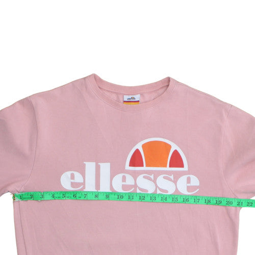 Ellesse Men's Pink Crew Neck Logo Sweatshirt M Regular Fit