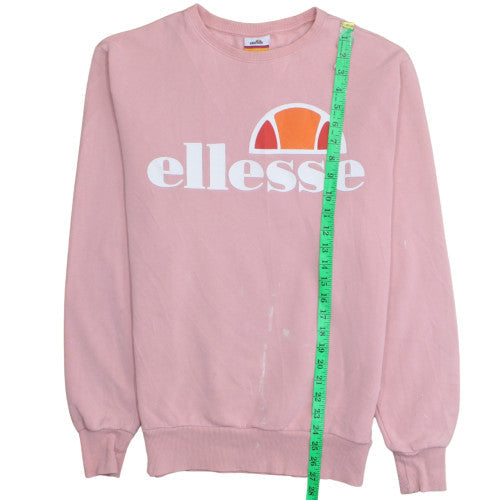 Ellesse Men's Pink Crew Neck Logo Sweatshirt M Regular Fit