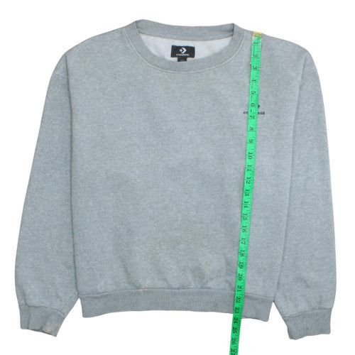 Converse Women Grey XL Pullover Sweatshirt Crew Neck Casual Cotton Blend