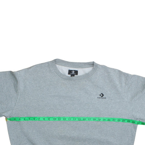 Converse Women Grey XL Pullover Sweatshirt Crew Neck Casual Cotton Blend