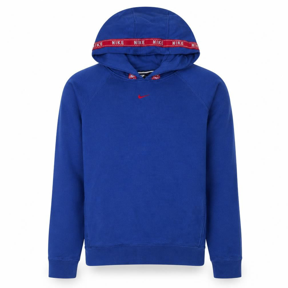 Nike Men's Blue XS Pullover Hoodie with Red Logo