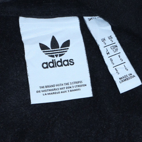 Adidas Men's Black Pullover Hoodie Small Logo 3-Stripes Fleece