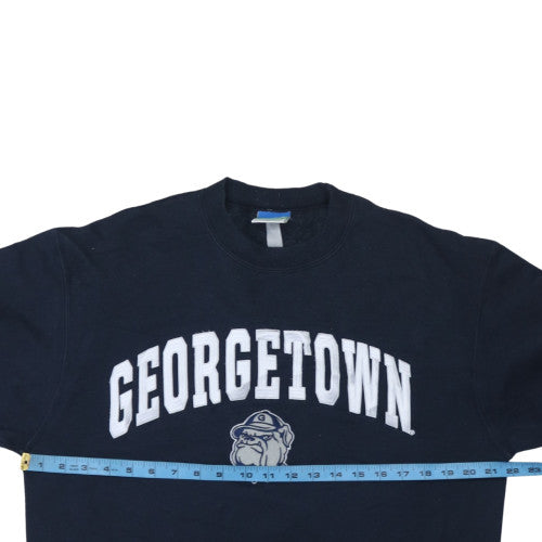 Champion Men's Black Georgetown Graphic Crew Neck Sweatshirt M