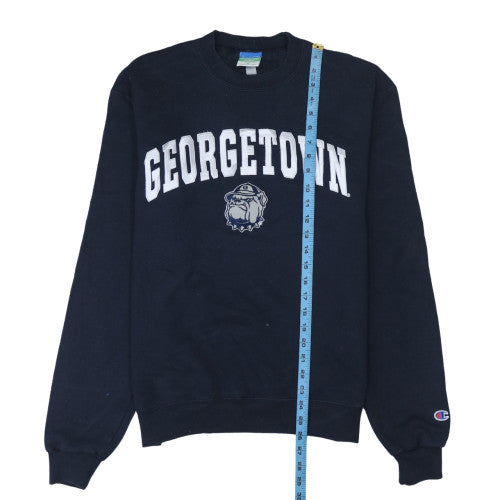 Champion Men's Black Georgetown Graphic Crew Neck Sweatshirt M