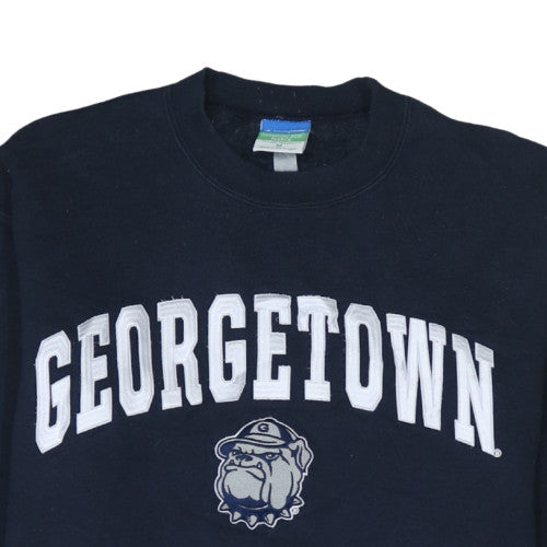 Champion Men's Black Georgetown Graphic Crew Neck Sweatshirt M