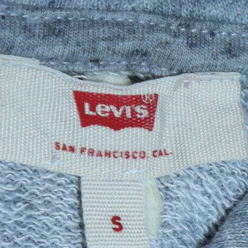 Levi's Men's Grey Small Pullover Hoodie with Logo Print