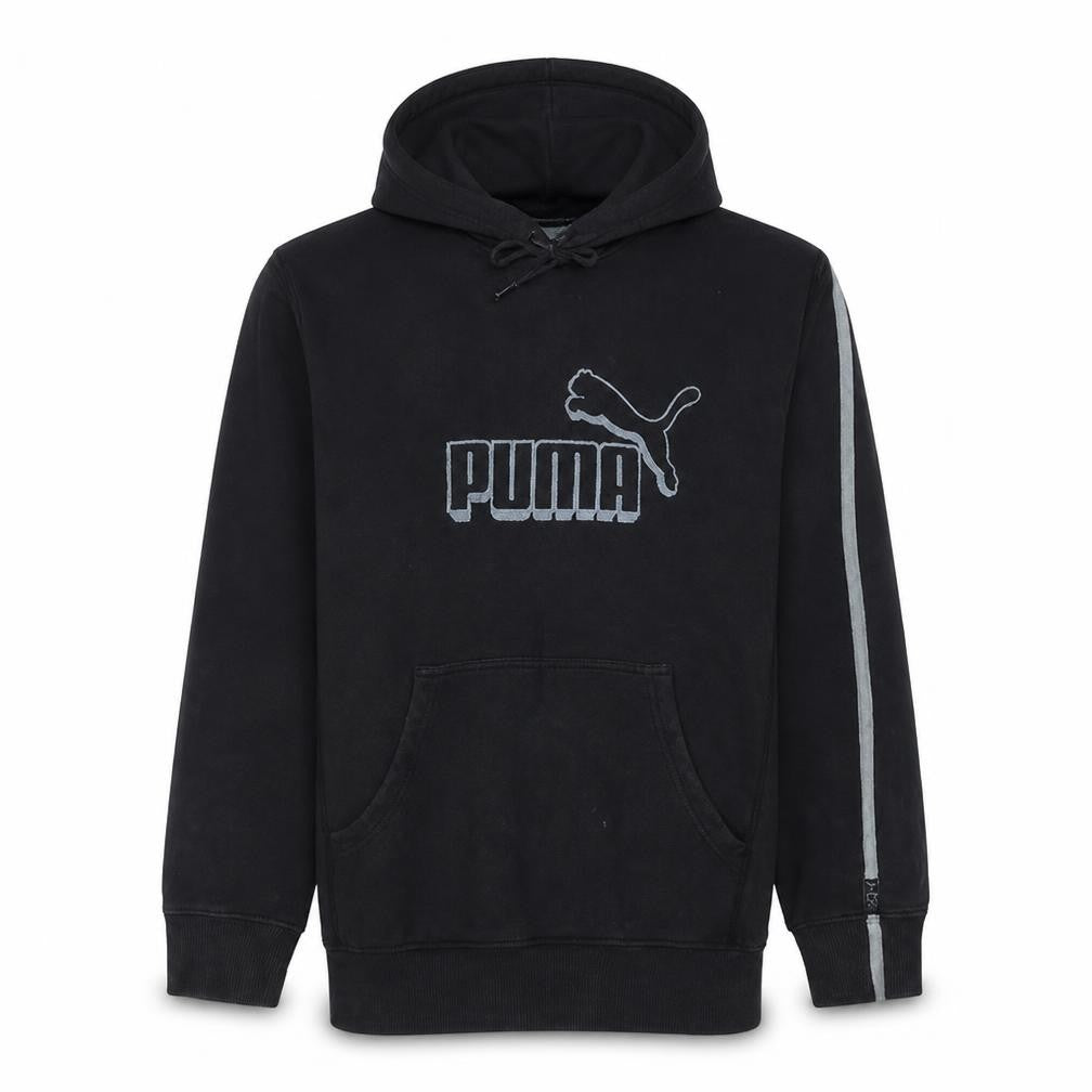 Puma Men's Black Pullover Hoodie L Regular Fit Fleece Sweatshirt
