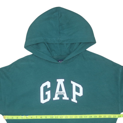 GAP Women Green Pullover Hoodie Small Logo Athletic Style Sweatshirt