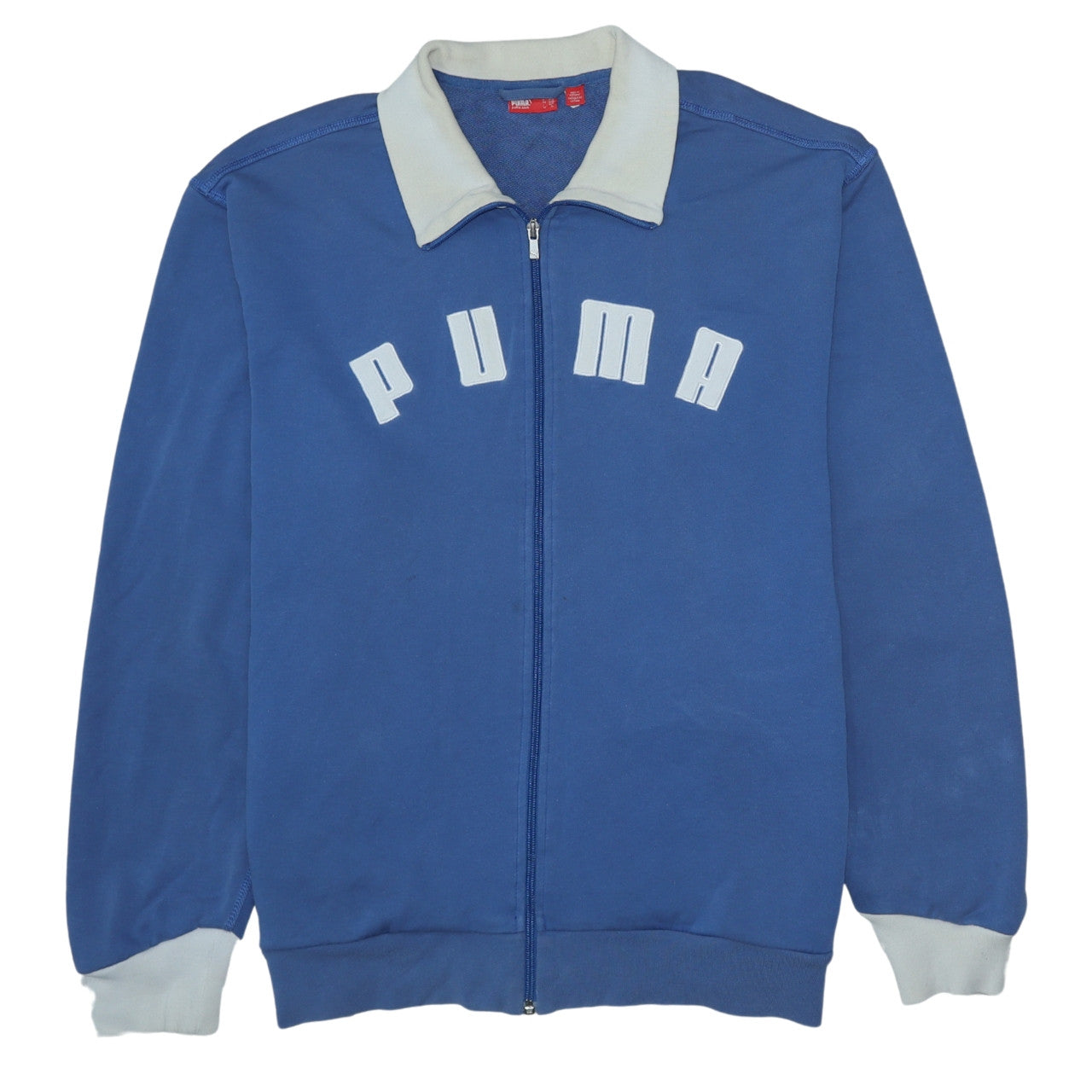 Puma Men's Blue XL Track Jacket Retro Full Zip Cotton Blend