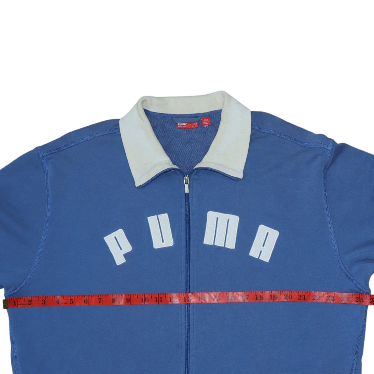 Puma Men's Blue XL Track Jacket Retro Full Zip Cotton Blend