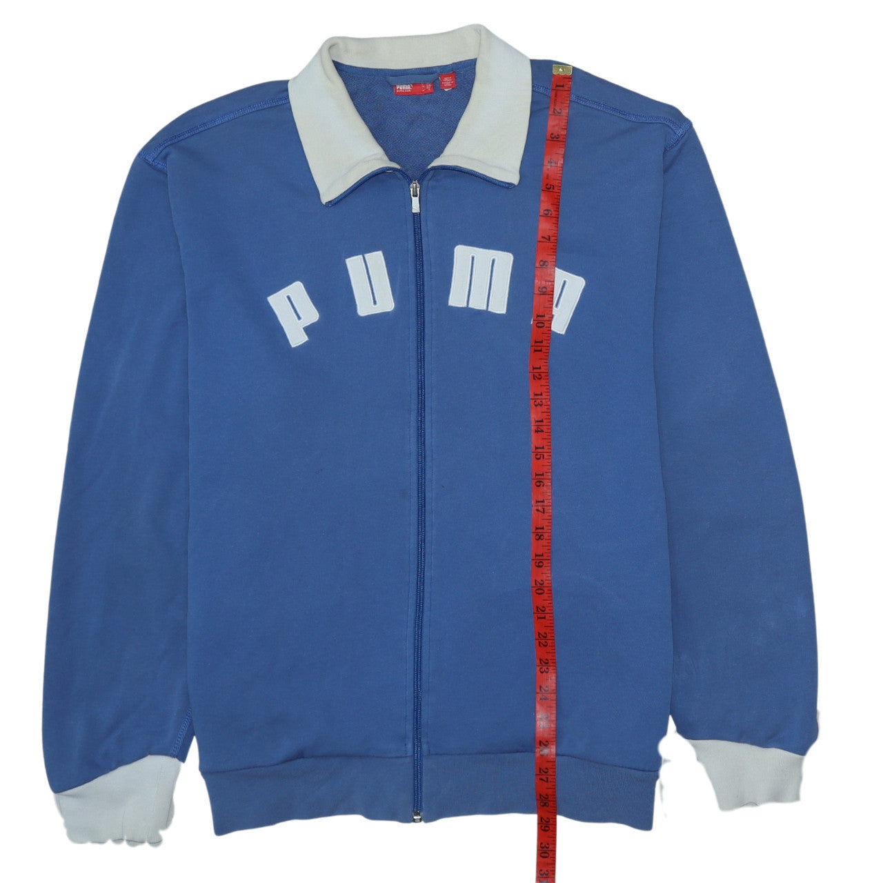 Puma Men's Blue XL Track Jacket Retro Full Zip Cotton Blend