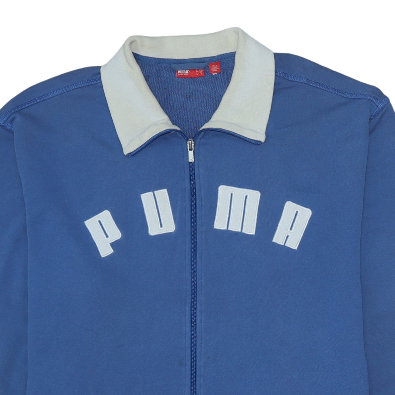 Puma Men's Blue XL Track Jacket Retro Full Zip Cotton Blend